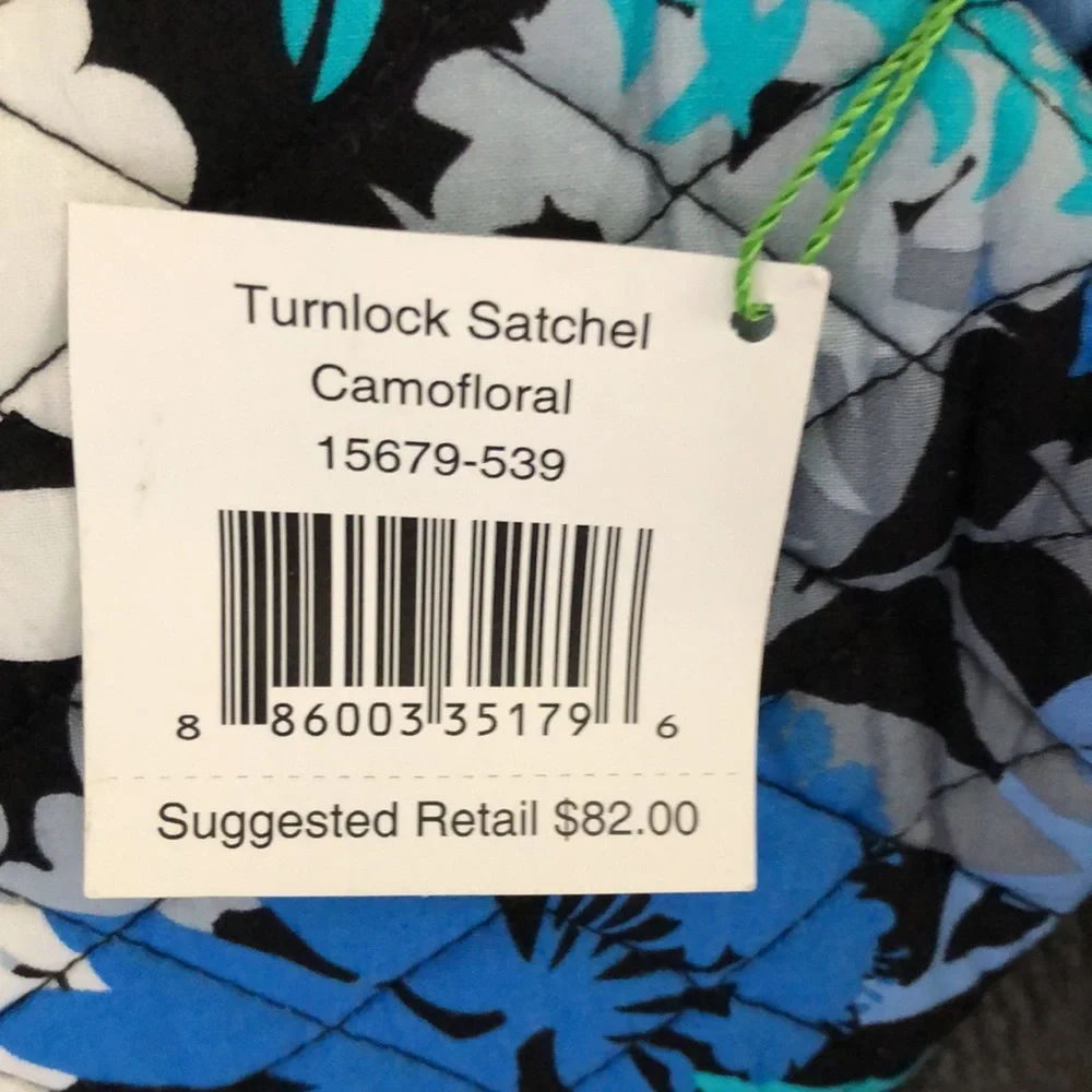 Turnlock satchel by vera in camofloral